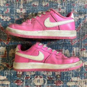 🩷 NIKE Kids Sneakers force1 low EasyOn sneakers pink white girls size 1